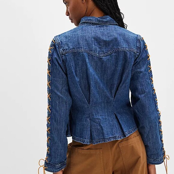 NEW Lala Lace Button Down denim for women - Picture 2 of 5